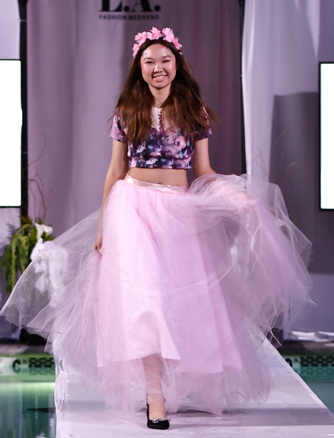 Floral Sakura Tulle Two‑Piece