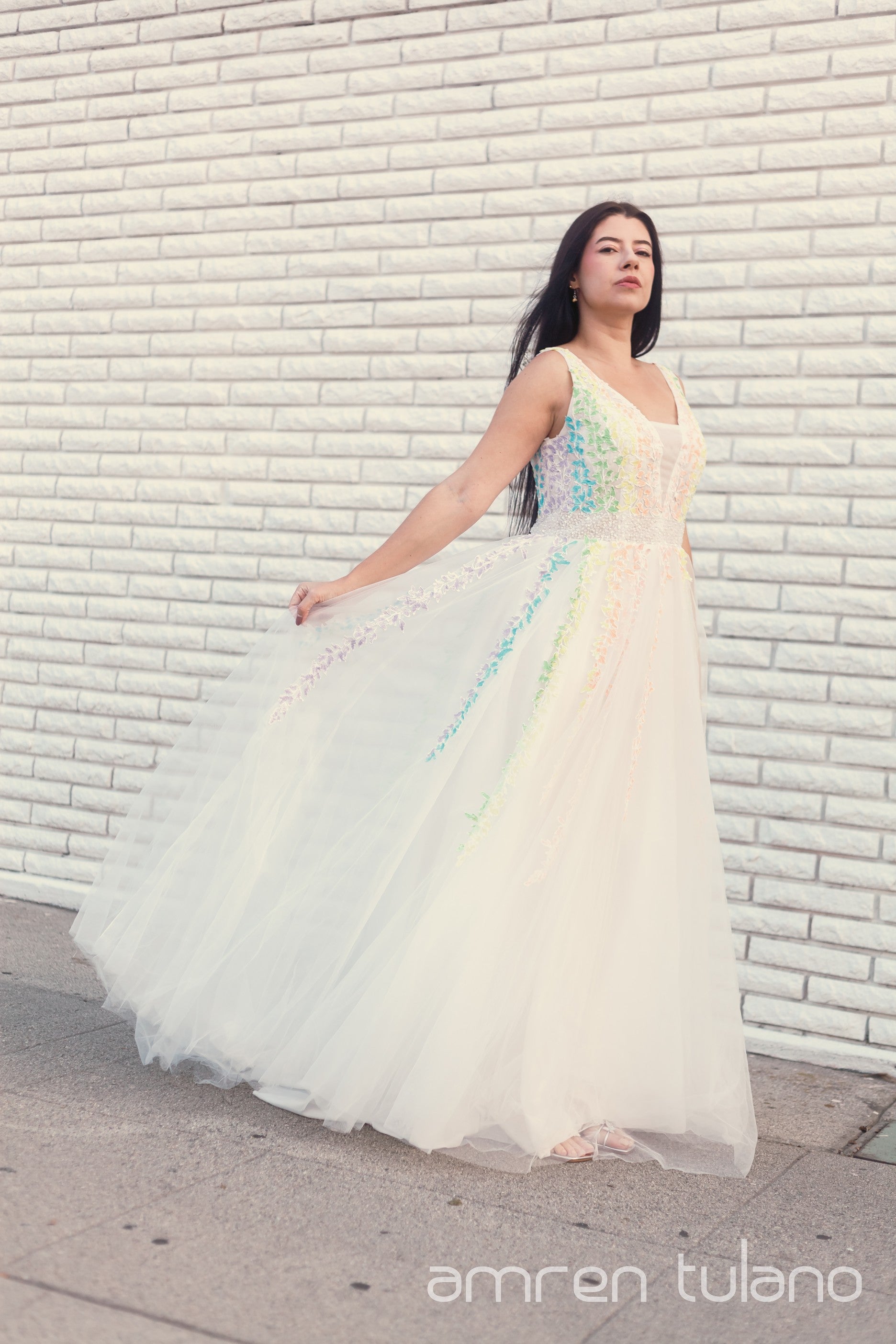One-of-a-Kind Rainbow Leaf Dress