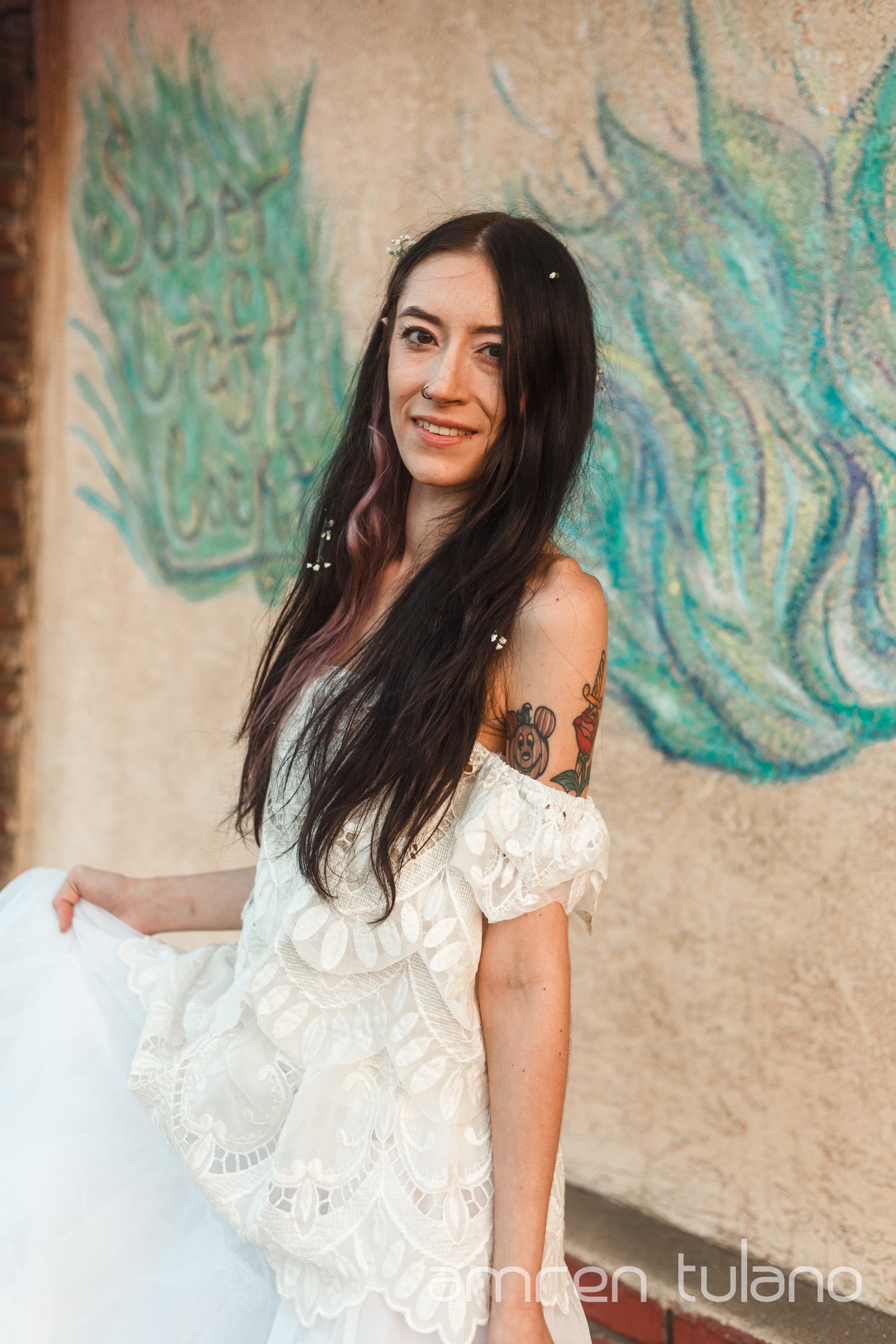 Zero-Waste Two-Piece Gown — Handmade Vintage Lace & Tulle Dress from Repurposed Tablecloths & Wedding Gown Fabrics