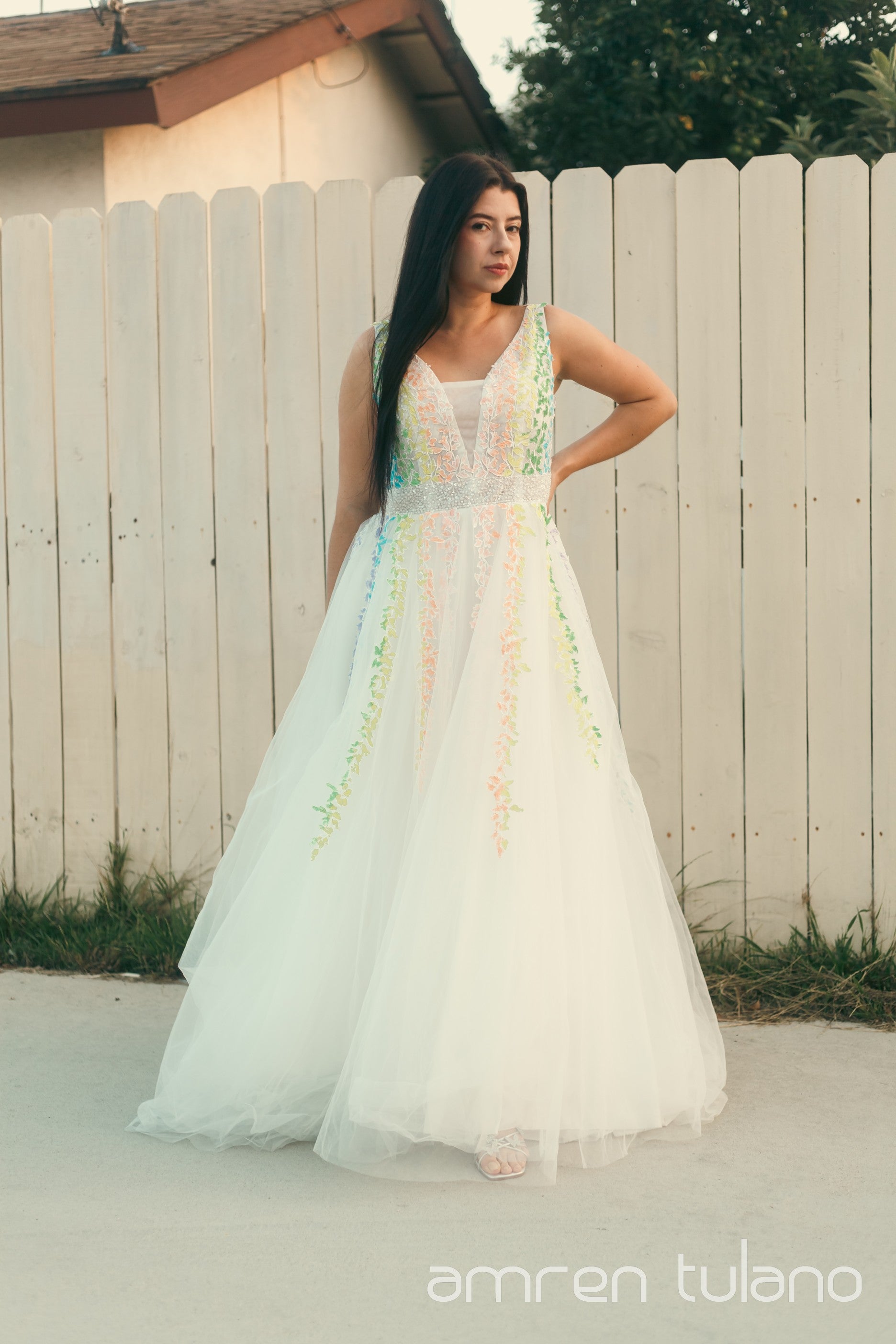 One-of-a-Kind Rainbow Leaf Dress
