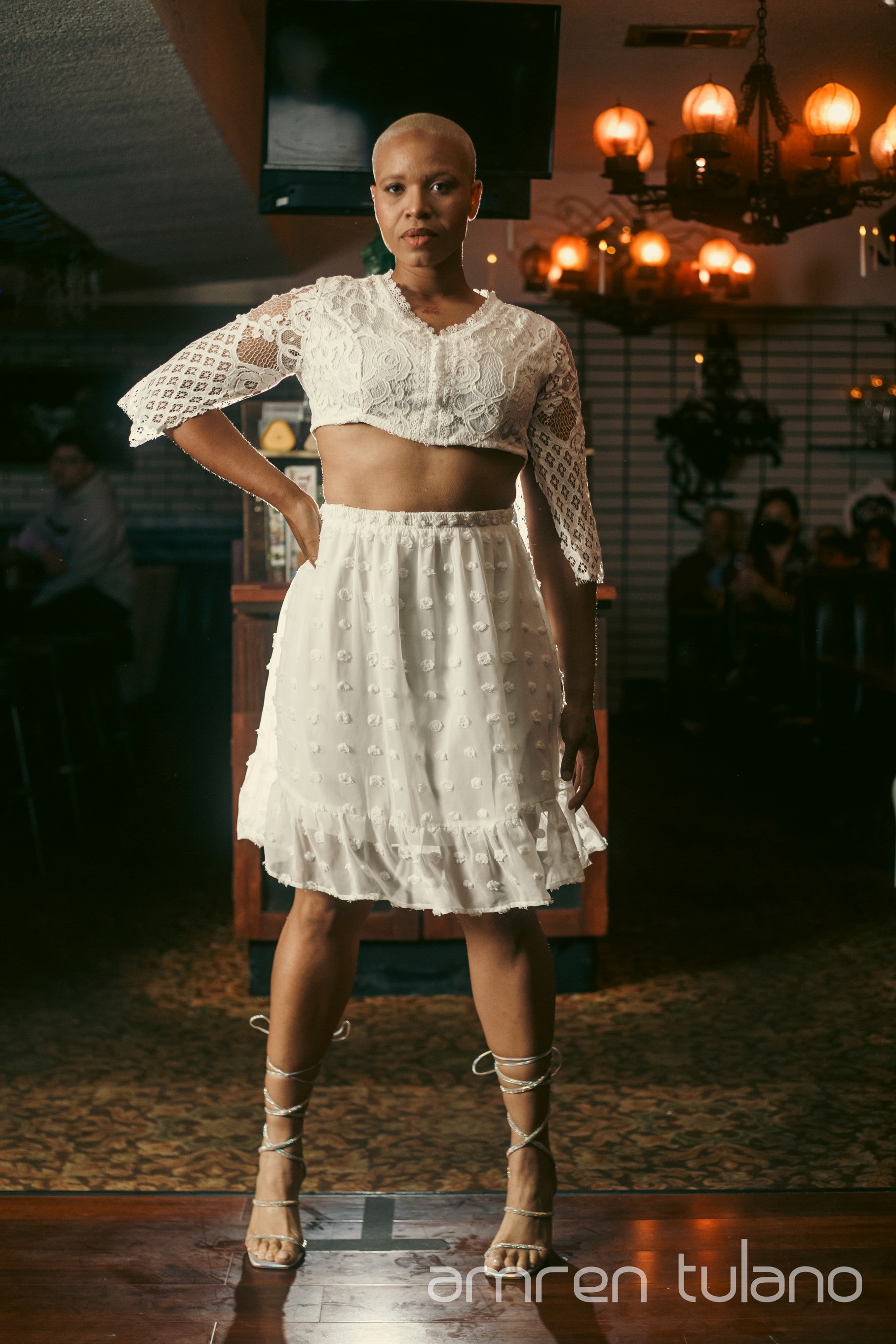 Zero-Waste Lace Quarter Sleeve Top - (Skirt sold separately)
