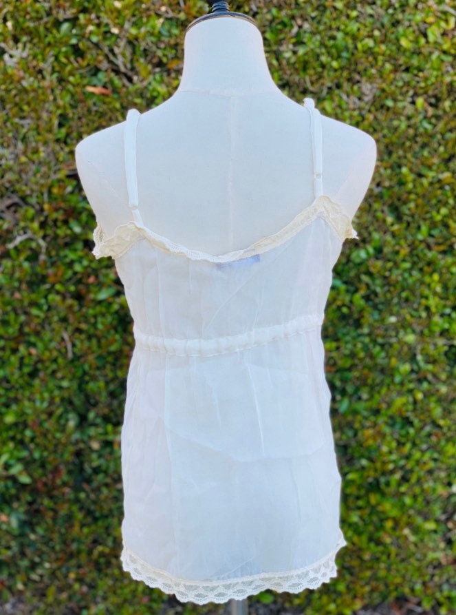 100% Organic Cotton Sheer Teddy Lingerie with Lace Trim
