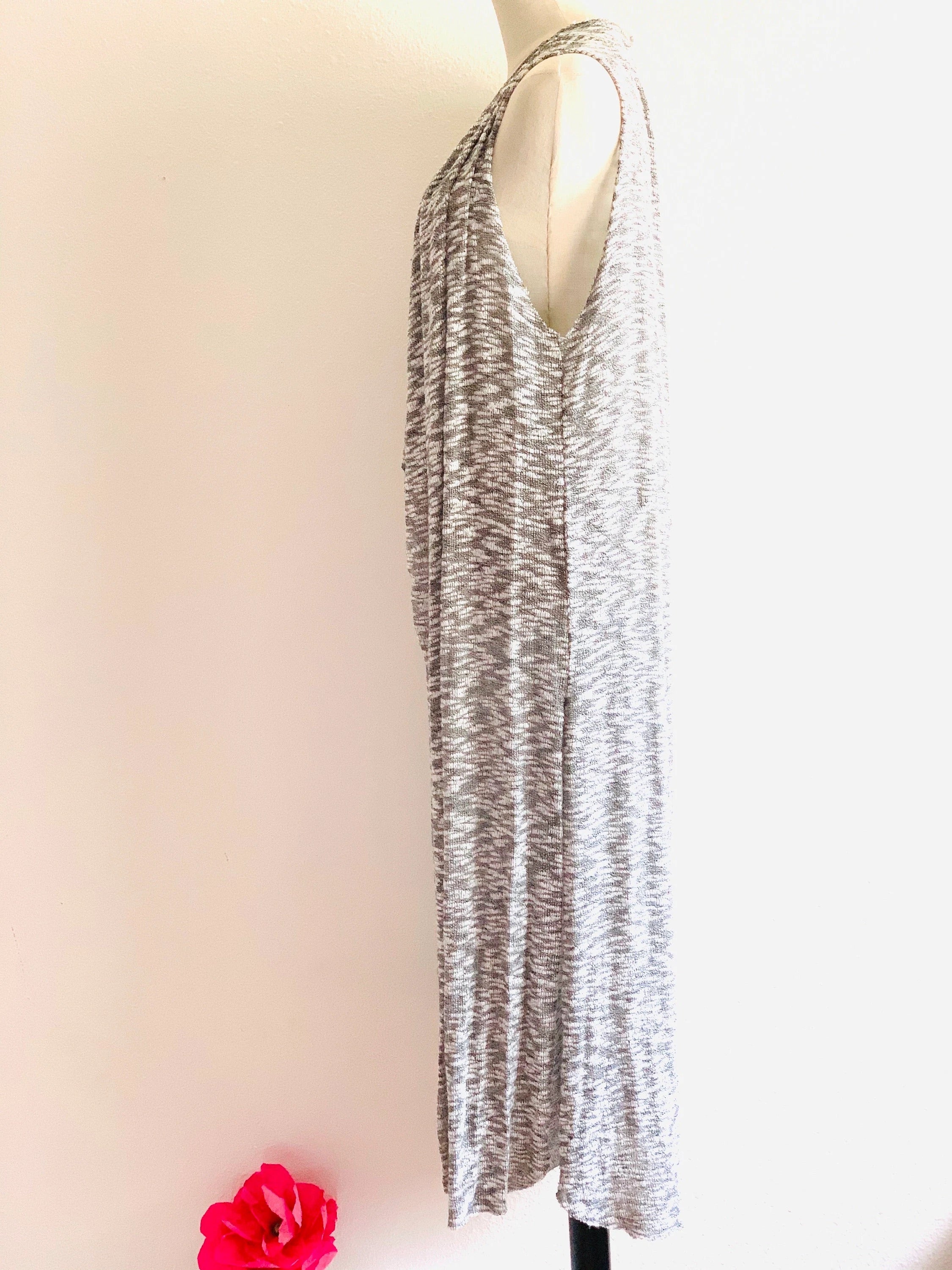 Handmade Grey Slub Long Open Cardigan