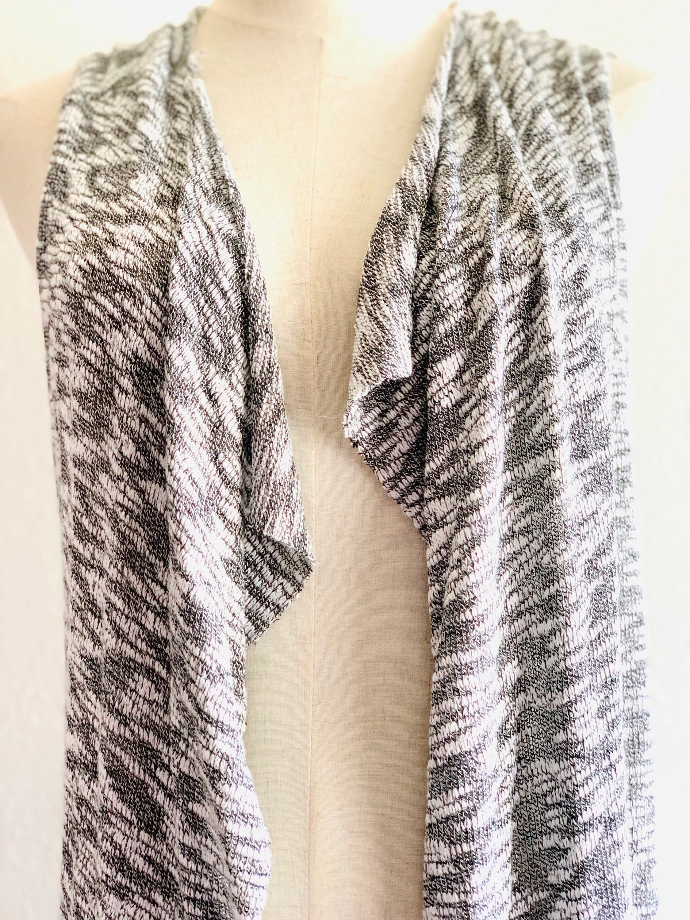 Handmade Grey Slub Long Open Cardigan