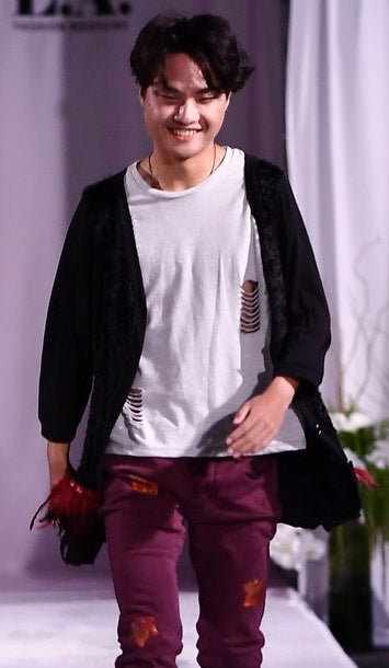 Black Feather Accent Upcycled Jacket