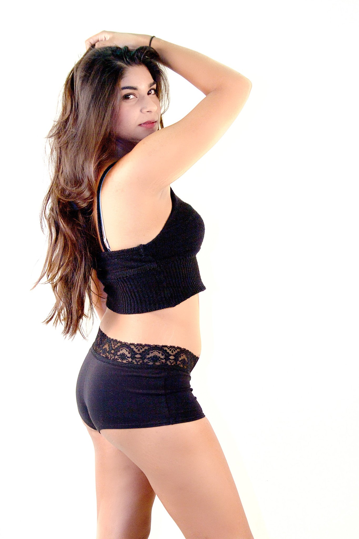 Black Organic Cotton Boy Shorts