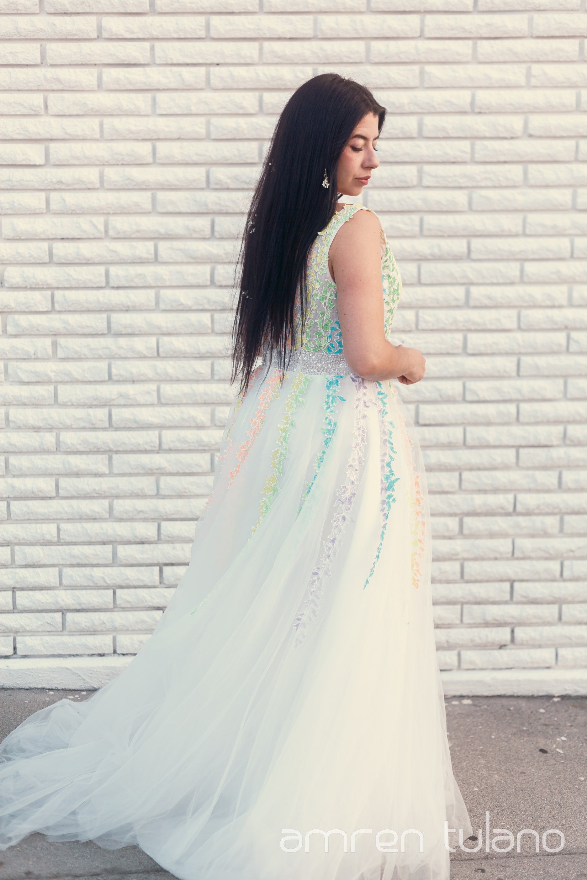 One-of-a-Kind Rainbow Leaf Dress