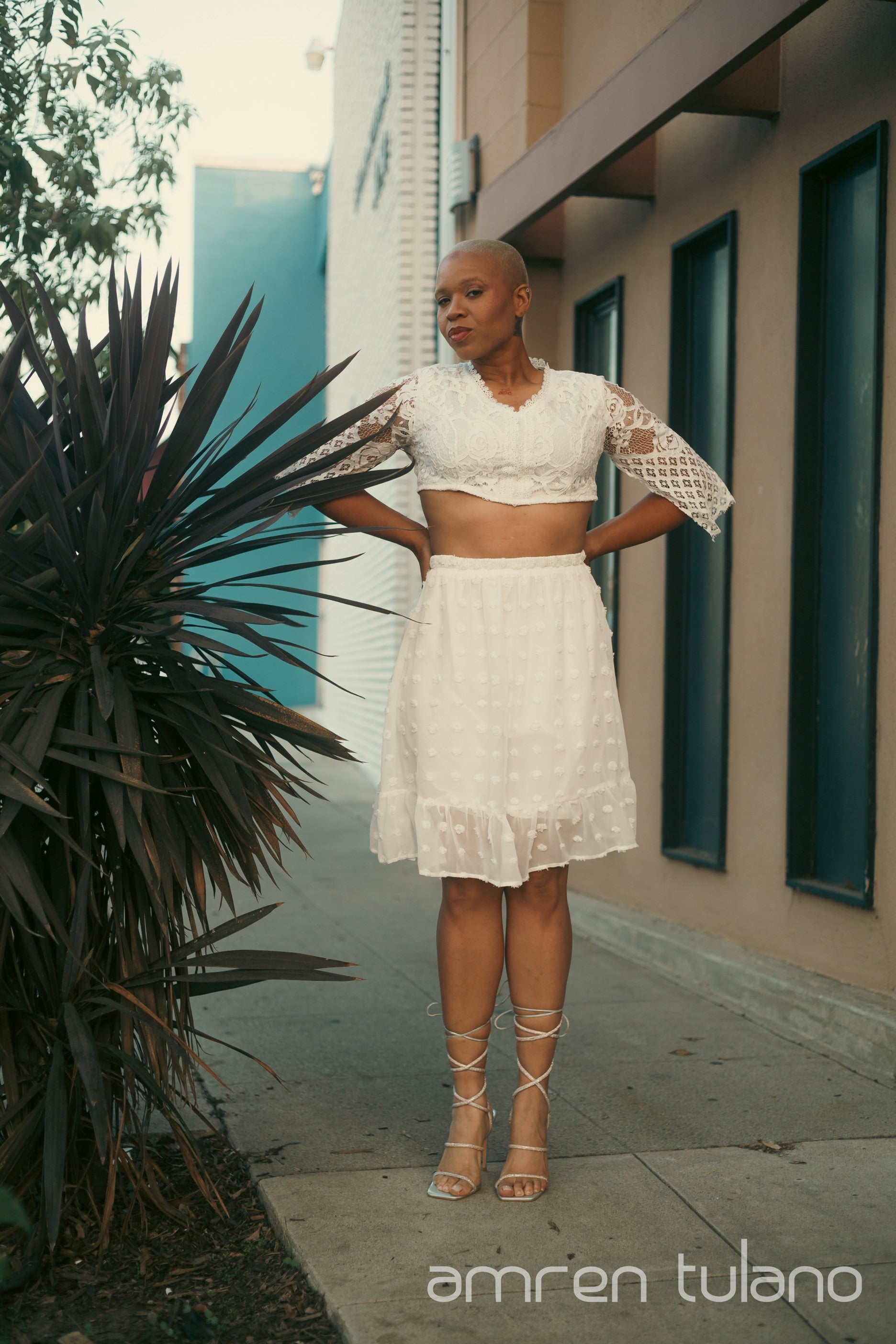 Zero-Waste Lace Quarter Sleeve Top - (Skirt sold separately)