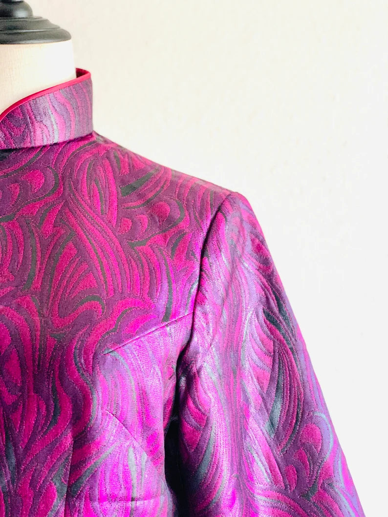 Vintage Handmade Qipao – Traditional Chinese Dress with Modern Print