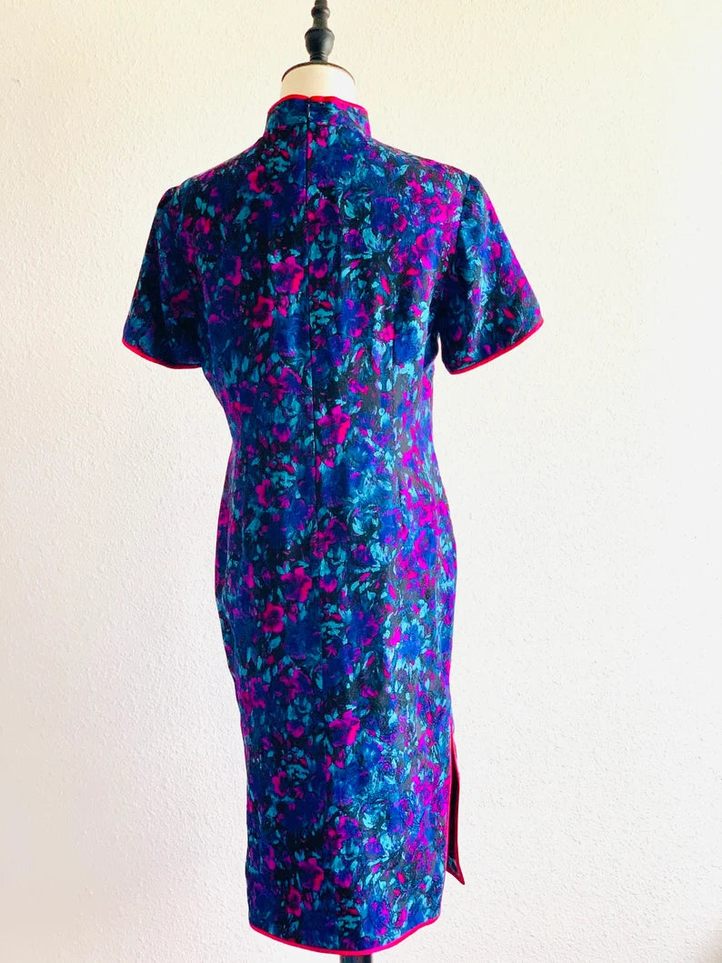 Vintage Handmade Qipao – Modern Print Traditional Chinese Dress