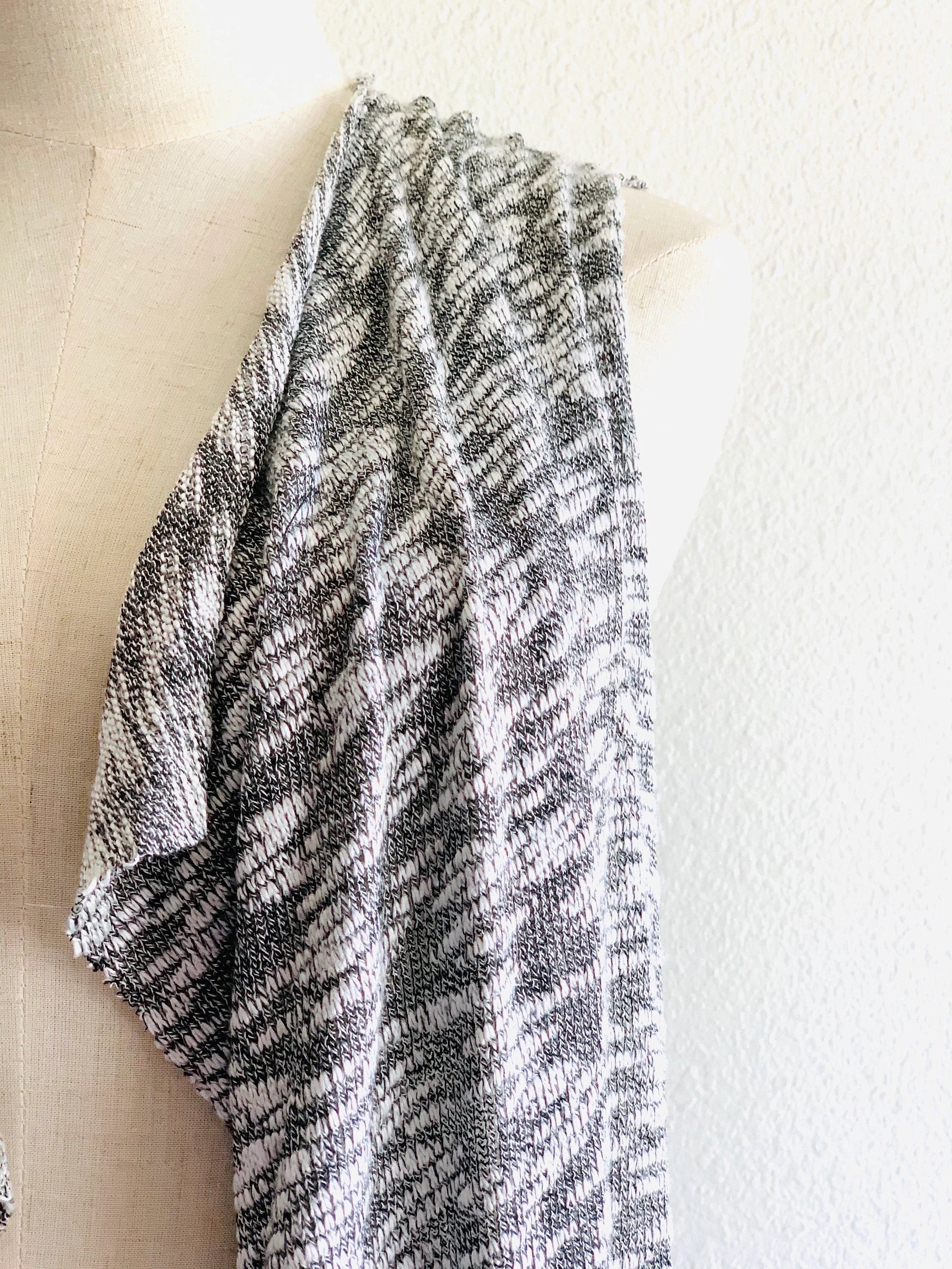 Handmade Grey Slub Long Open Cardigan